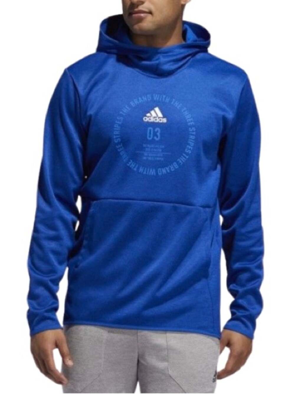 adidas Men's Badge Of Sport Royal Blue Pullover Hoodie Sweatshirt. Size M.